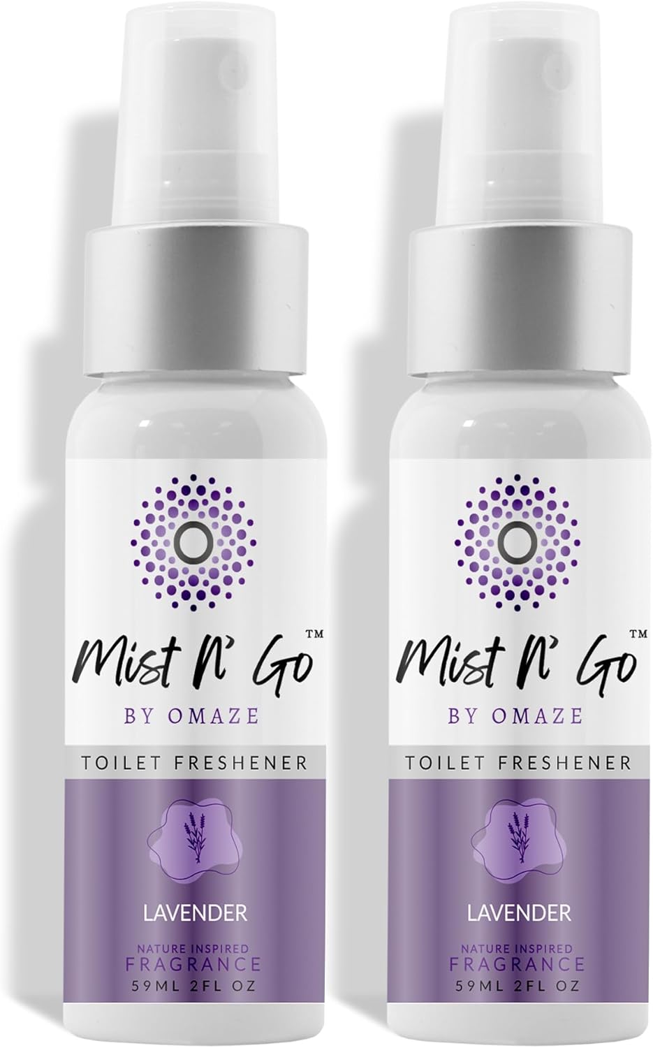 Mist N’ Go by Omaze Travel Bathroom Spray for Toilet Spray Odor Eliminator - Travel Toilet Spray for Bathroom Air Freshener Spray for Bathroom Deodorizer - Clean Mix, Travel Size (1oz x2)