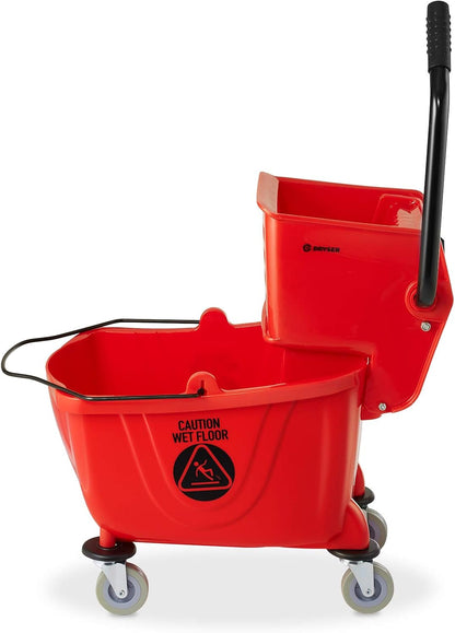 Dryser Commercial Mop Bucket with Side Press Wringer, 26 Quart, Black