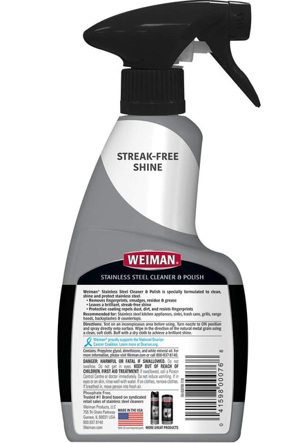Weiman Stainless Steel Cleaner & Polish, 12 Fl Oz (Pack of 6)