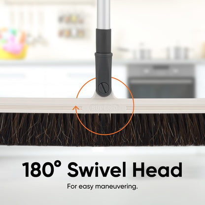 Superio 16"" Slim Silicone Salon Broom - Carpet Rake for Liquid, Human Hair, and Pet Hair, and Fur Space Saving and Easy to Wash, 12811274