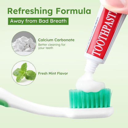 Travel Size Mini 0.176 oz Toothpaste Bulk, Disposable Mint Flavor Pocket Teeth Paste Small Essential Toothpaste for Travel, Home/Hotel/Guests/Charity/Homeless/Camping Oral Care Single Use, 30 Tubes