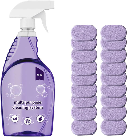 Oven Cleaner Spray Degreaser with 18 Concentrated Tablets, Heavy Duty Kitchen Cleaner for Stovetop Grill and Grease, Eco-Friendly Multi-Surface Cleaning Kit, Fresh Scent