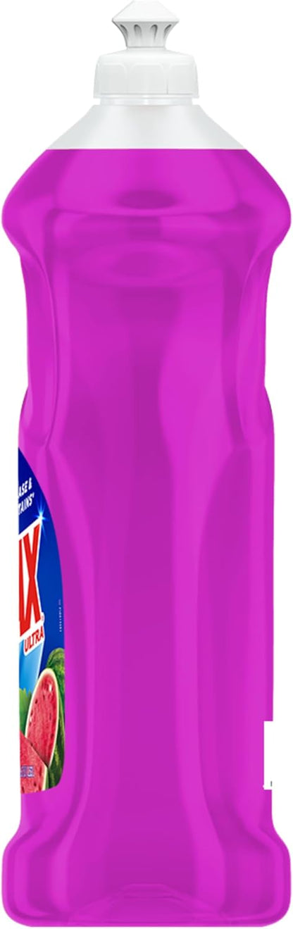 Ajax Ultra Liquid Dish Soap with Fabuloso Watermelon Scent, Fights Grease and Stuck-On Stains, Deep Cleaning Action, Mess-Free, Easy-Flip Cap, 52 fl oz Bottle