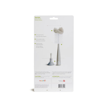 Munchkin Sponge Bottle Brush, Grey/Sage, 2 Count (Pack of 1)