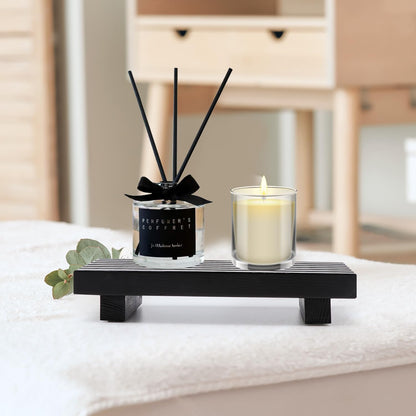Renawe Small Kitchen Sink Soap Tray for Counter Soap Dish Dispenser Holder Wooden Risers Stand for Bathroom Decor Farmhouse Wood Pedestal Kitchen Accessories Countertop Vanity Counter Decorative Tray