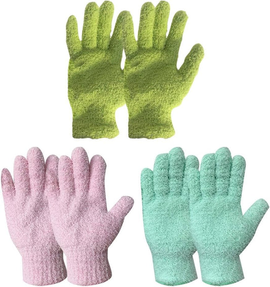 6 Pcs Microfiber Dusting Gloves Reusable Washable Cleaning Gloves Mittens House Kitchen Cleaning Gloves Cloth Car Wash Hand Mitten