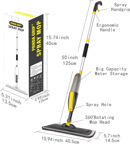 Mops for Floor Cleaning Wet Spray Mop with 14 oz Refillable Bottle and 2 Washable Microfiber Pads Home or Commercial Use Dry Wet Flat Mop for Hardwood Laminate Wood Ceramic