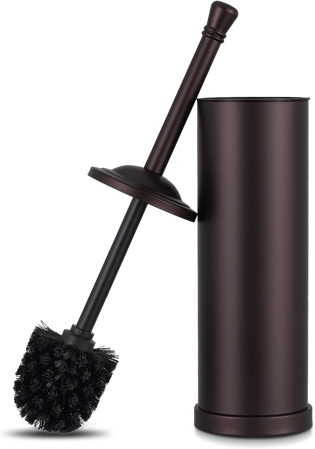 Brushed Nickel Toilet Brush and Holder Set,304 Stainless Steel Toilet Bowl Brush and Holder for Bathroom,Silver Heavy Duty Toilet Brush,Durable Scrubbing Bristles,Splash Resistant,Long Handle