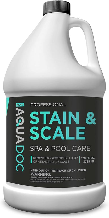 AquaDoc Spa Stain and Scale Control for Hot Tubs - 32oz - Hot Tub Descaler That Helps Prevent & Remove Metal Stains and Scale - Made in USA