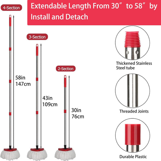 4 Pack Spin Mop Replacement Head Mop Refill Compatible with Oceda Triangle Swivel Mops Microfiber Swivel Mop Refill,Deep Clean,Machine Washable and Easy to Replace