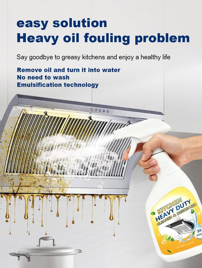 Clean Up Kitchen Oil Stains Spray, Heavy Duty Kitchen Cleaner for Tough Grease - Foaming Degreaser Spray for Stovetops, Ovens & Appliances, No-Scratch Formula, Multi-Surface Use (16.9 Fl Oz)