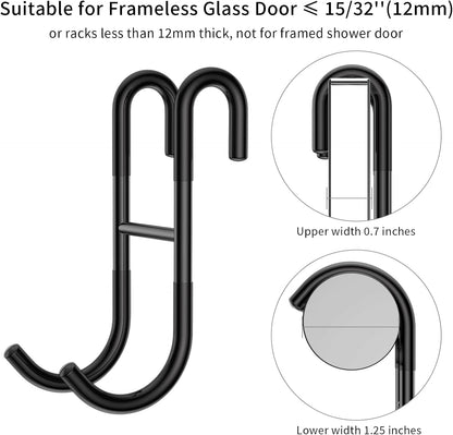 Stainless Steel Squeegee for Shower Glass Doors, 10-Inch All-Purpose Squeegee with Replacement Blade and Matching Hooks Holder, Silver