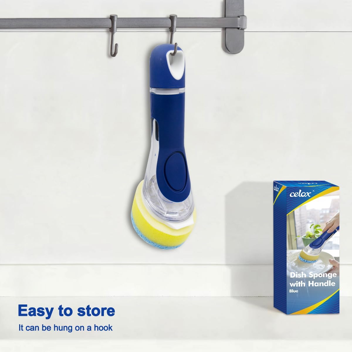 CELOX Dish Wand for Kitchen Cleaning, Non-Scratch Dish Scrubber with soap Dispenser