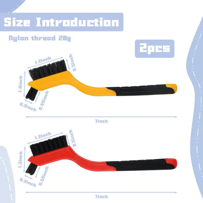2PCS Small Non-Scratch Nylon Bristles, Wire Brush Set for Cleaning, Car Detailing Brush Set for Cleaning in Holes, Nylons Brushes for Tight Spaces, Nylon Clean Brushes