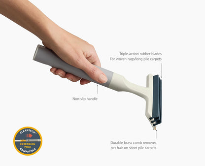 Joseph Joseph CleanTech 2-in-1 Glass Cleaner Shower Squeegee with Washable Microfiber Pad and Space-Saving Foldable Handle