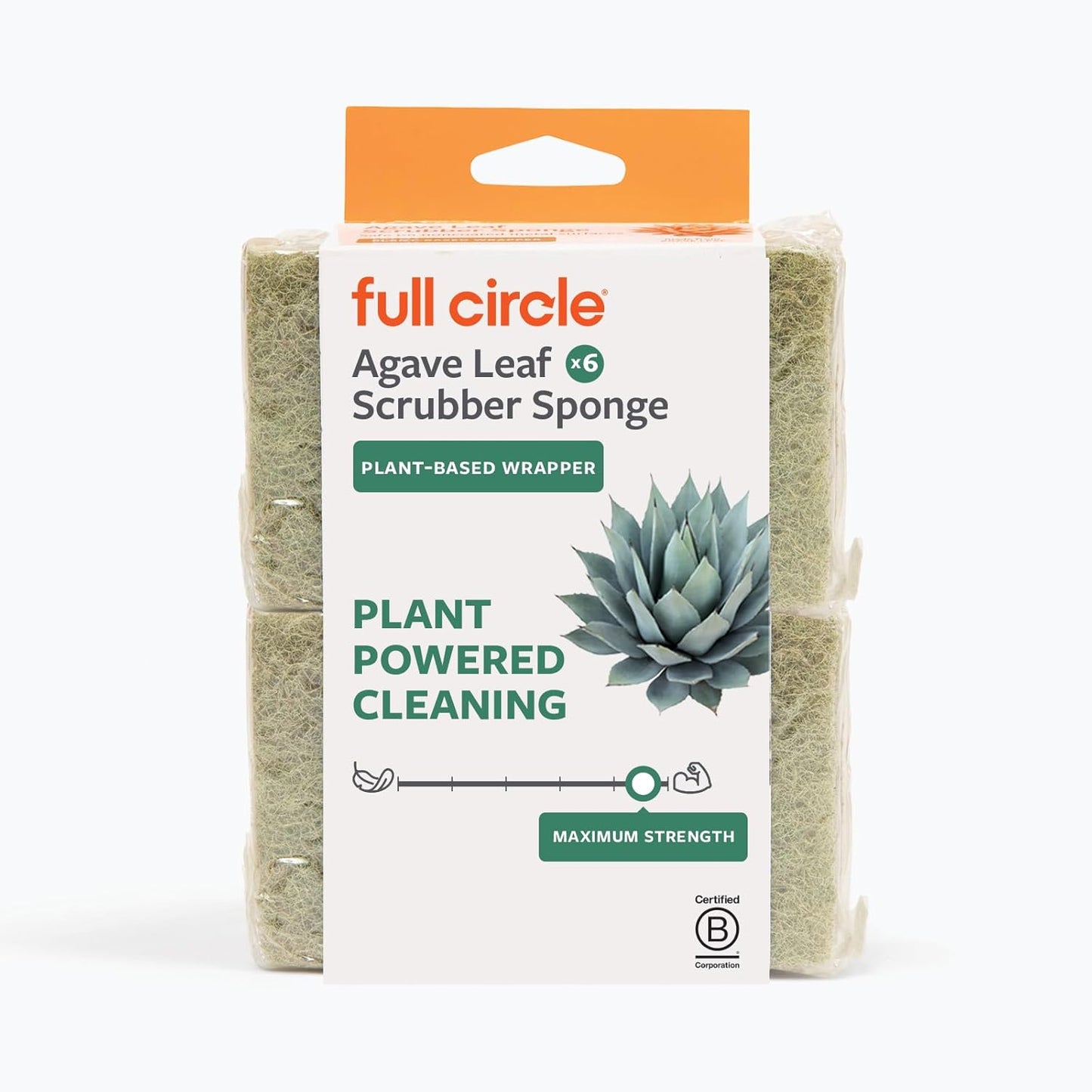 Full Circle Agave Leaf Scour Pads – Pack of 3 – Maximum Strength, Non-Scratch Dish Scrubber Made with Plant-Based & Recycled Materials, Safe for Nonstick