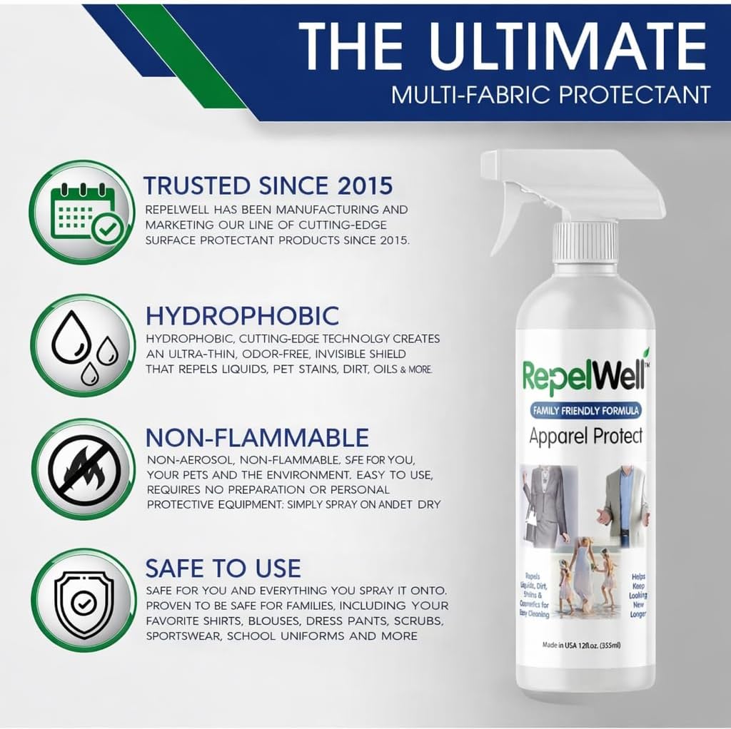 Eco-Friendly Upholstery Protect Stain & Water Repellent Spray 24oz – Non-Toxic, Pet-Safe Formula for Fabric, Leather, & Suede – Long-Lasting Stain Guard Keeps Furniture Clean & New
