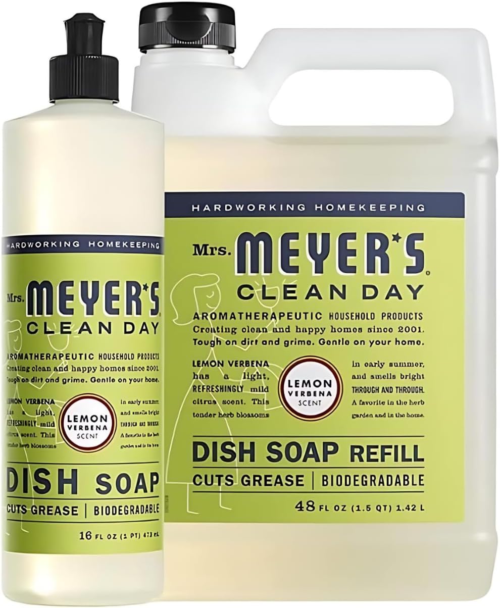 MRS. MEYER'S CLEAN DAY Liquid Dish Soap, Lemon Verbena, 16 fl. Oz