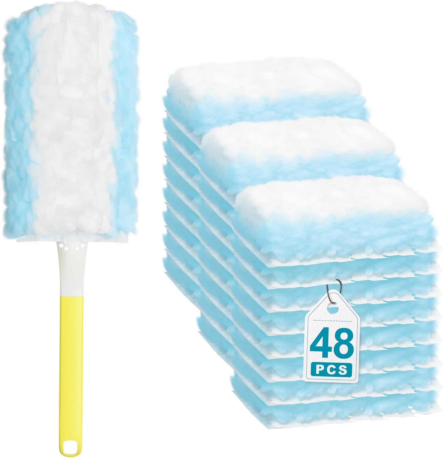 JOYMOOP Scented Telescopic Duster kit, 3FT Extendable Handle (Yellow) + 24 Yellow Refills for Swiffer Feather Duster,Easy Cleaning for Ceilings, Ceiling Fans, Blinds, Vents & Shelves