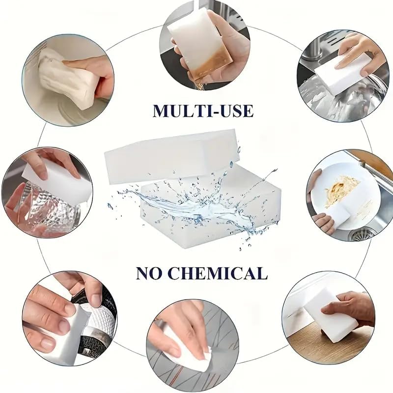 Magic Sponge Eraser Bulk Melamine Sponge Foam Cleaning Pads Multi Surface Household Cleaning Kitchen and Dish - Pack of 10