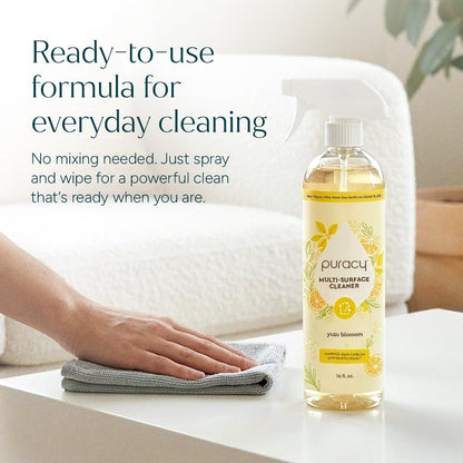 Puracy All-Purpose Cleaning Wipes – Non Toxic All Purpose Cleaner for Grease & Grime, Appliance Wipes, Lemongrass Scent (10.8 oz, 1 Pack, 50 Count)