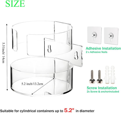 Wall-Mounted Wipes Holder for Cleaning Wipes, Acrylic Wipe Container Holder Rack for Wall - Easy Installation, Idea for Kitchen, Bathroom, Office, School, Clear (4.33" L x 4.72" W x 5.51" H)