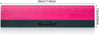 NEWISHTOOL Vinyl Wrap Squeegee for Vinyl, Big Size Wallpaper Smoothing Squeegee, 3 Pack 25CM Decals Squeegee with Ruler & Micro Suede Felt Edge for Sign Making Graphic Window Tint Film Application
