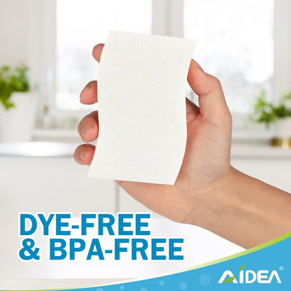 AIDEA XL Sponges Kitchen, 12Count, Non-Scratch Dish Sponges, Large Natural Sponge for Non Stick Cookware, Cellulose Cleaning Sponge for Dishes, Bathroom, Household