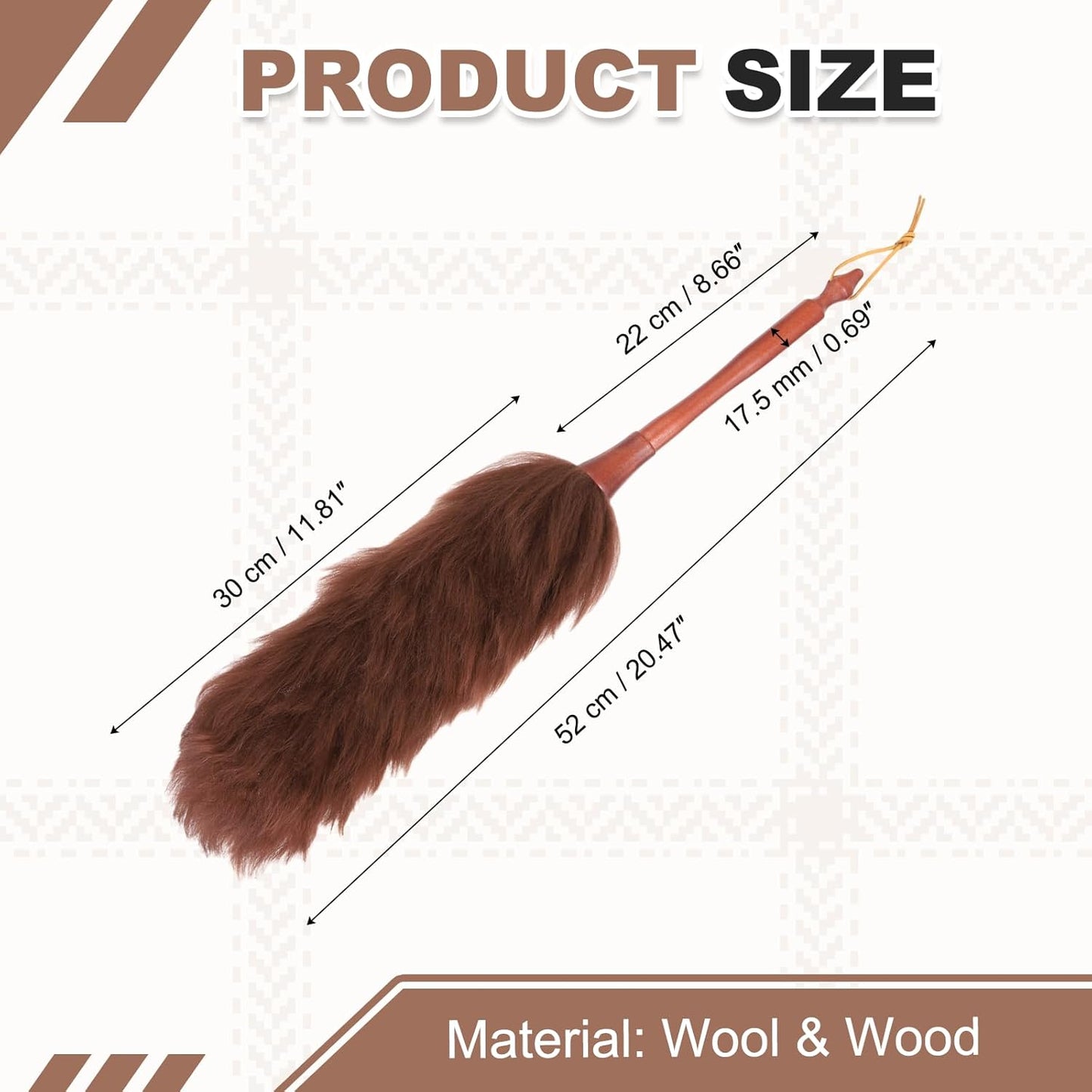 uxcell Wool Duster, 14.2" Natural Feather Cleaner Household Cleaning Duster with Solid Wooden Handle for Cleaning Fans Window Blinds Shelves Furniture, Pink