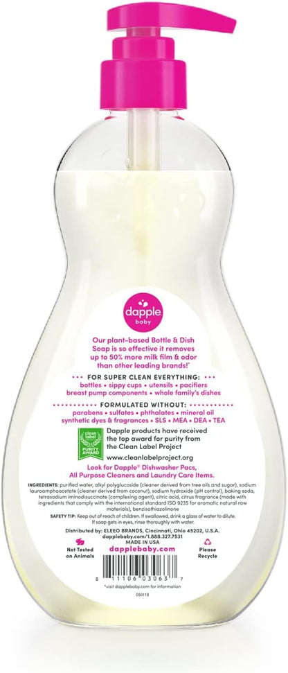 Dapple Baby Bottle & Dish Soap, Fresh Citrus, Plant Powered, Hypoallergenic, Baby Bottle and Dish Liquid, 16.9 fl oz, 1 Count