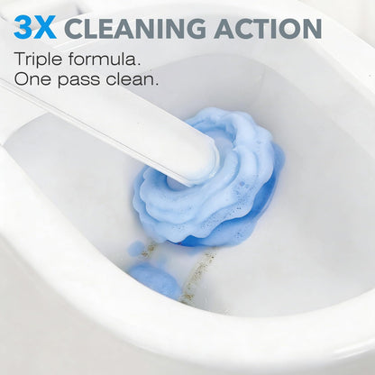Disposable Toilet Brush & Wand Starter Kit, Wall-Mounted Auto-Closing Caddy with 30 Refills, Deep Cleaning System with Pre-Loaded Scrubber for Rust & Hard Water, Mess-Free Modern Design