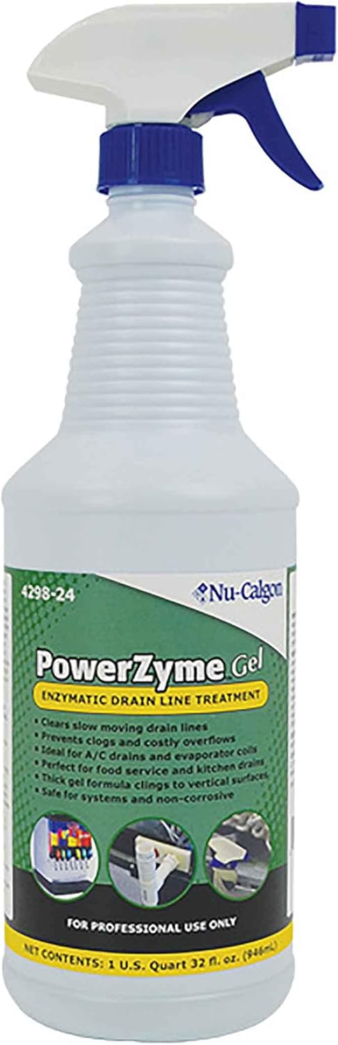Nu-Calgon 4298-24 PowerZyme Gel Enzymatic Drain Line Treatment (1 qt. Spray Bottle)