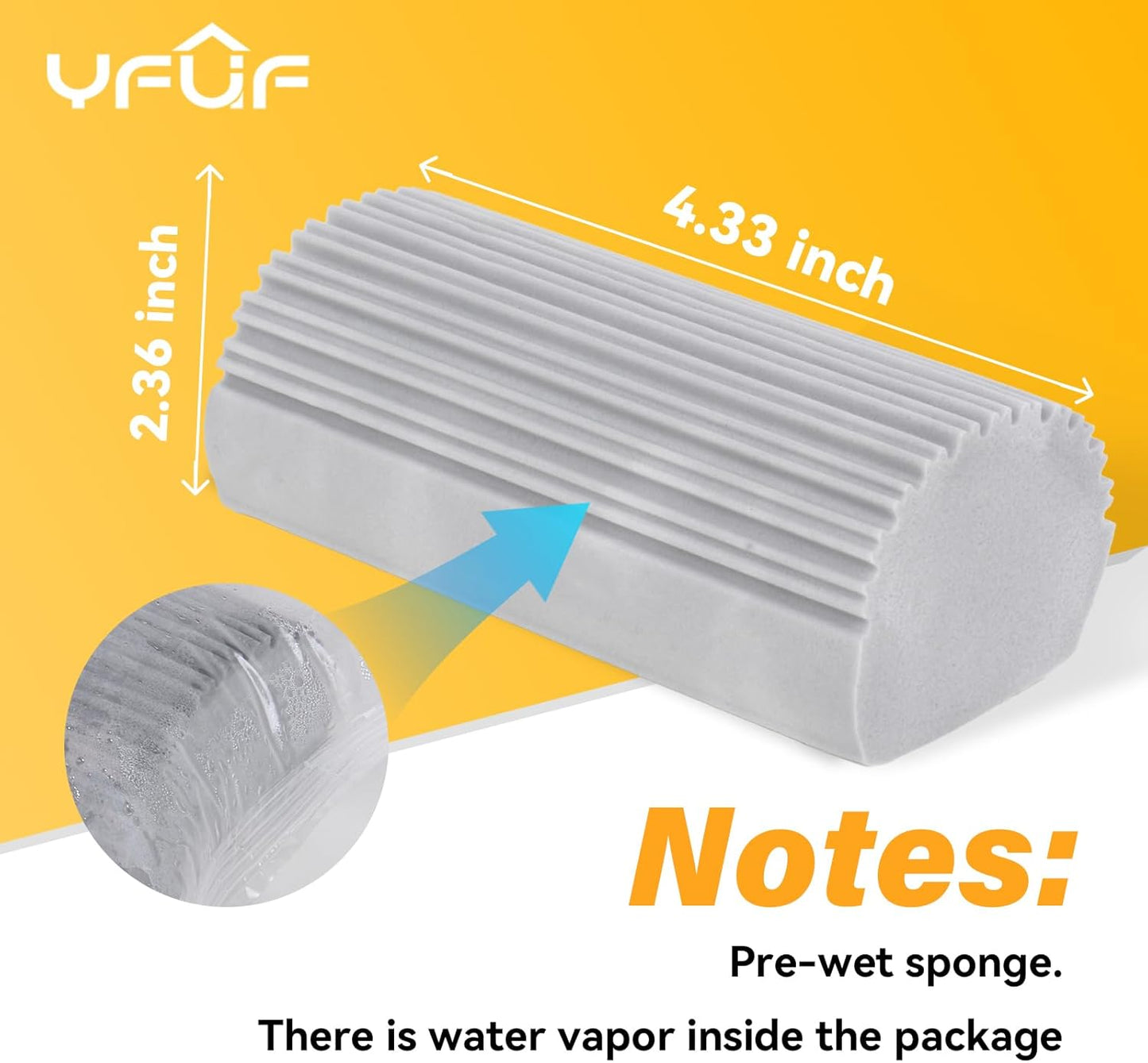 2-Pack Damp Duster Sponge for Clean, Magic Sponge Eraser Baseboard Cleaner Tool, Dusters for Cleaning Blinds, Glass, Vents, Railings, Mirrors,Window Track Grooves and Faucets
