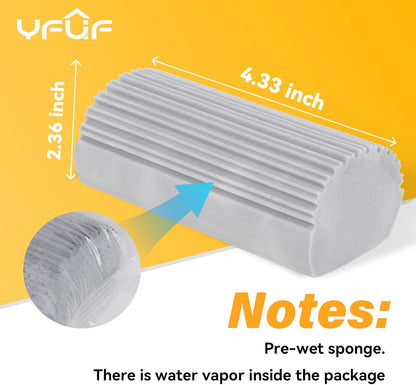 2-Pack Damp Duster Sponge for Clean, Magic Sponge Eraser Baseboard Cleaner Tool, Dusters for Cleaning Blinds, Glass, Vents, Railings, Mirrors,Window Track Grooves and Faucets