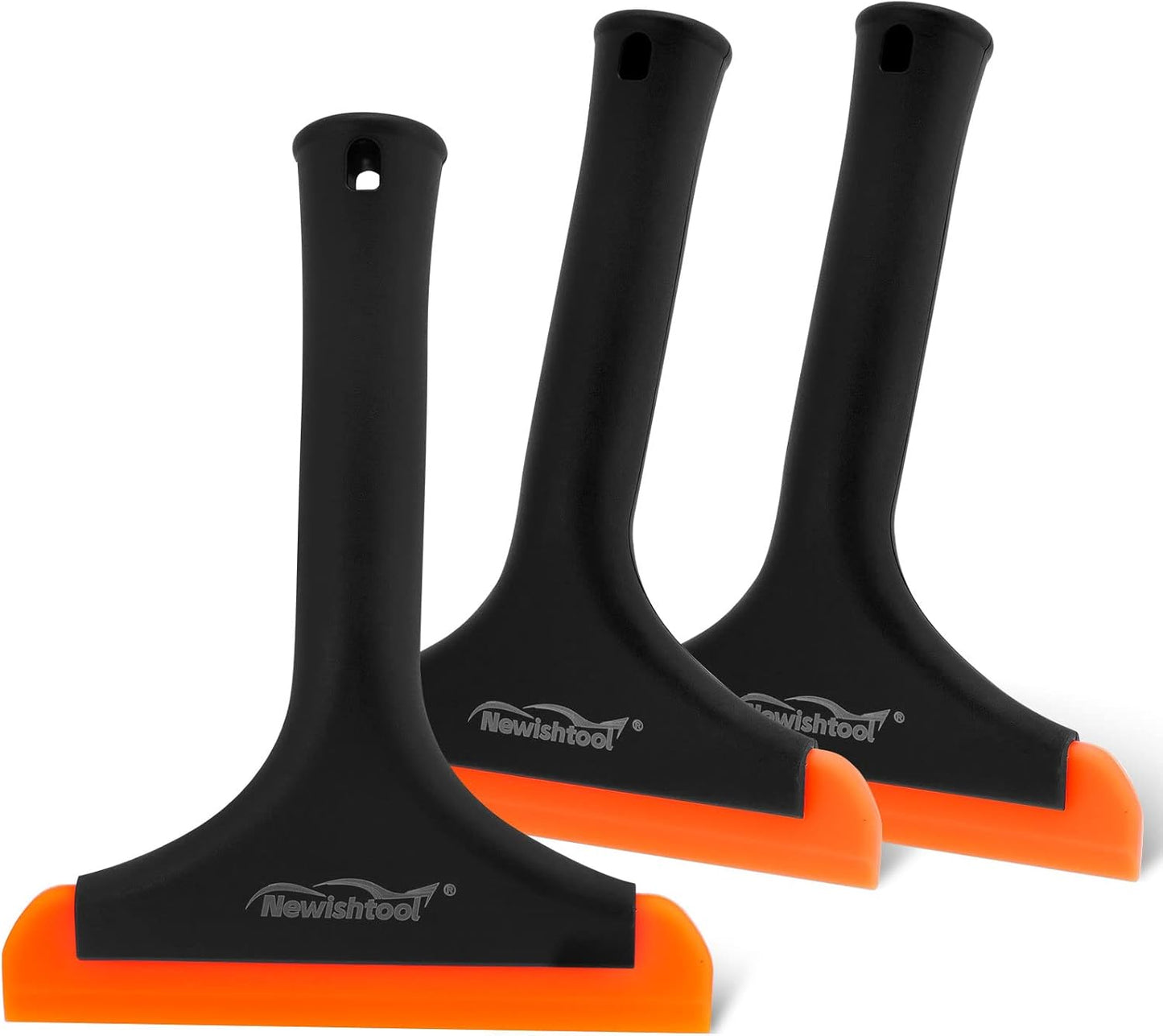 NEWISHTOOL Bathroom Shower Squeegee 5.9 Inch Soft Silicone Blade Squeegee for Shower Glass Door Mirrors Car Windshield, Kitchen Squeegee Countertops Cleaning and Water Removal Scraper w/Hanging Hole
