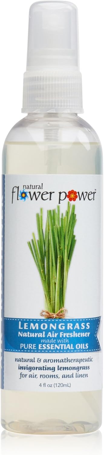 Natural Flower Power Air Freshener Spray - Odor Eliminator with Essential Oils for Home, Car & Fabric - Cruelty Free & Vegan - Variety Pack - Citrus & Spice + Lavender + Lemongrass - 3 x 4 fl oz
