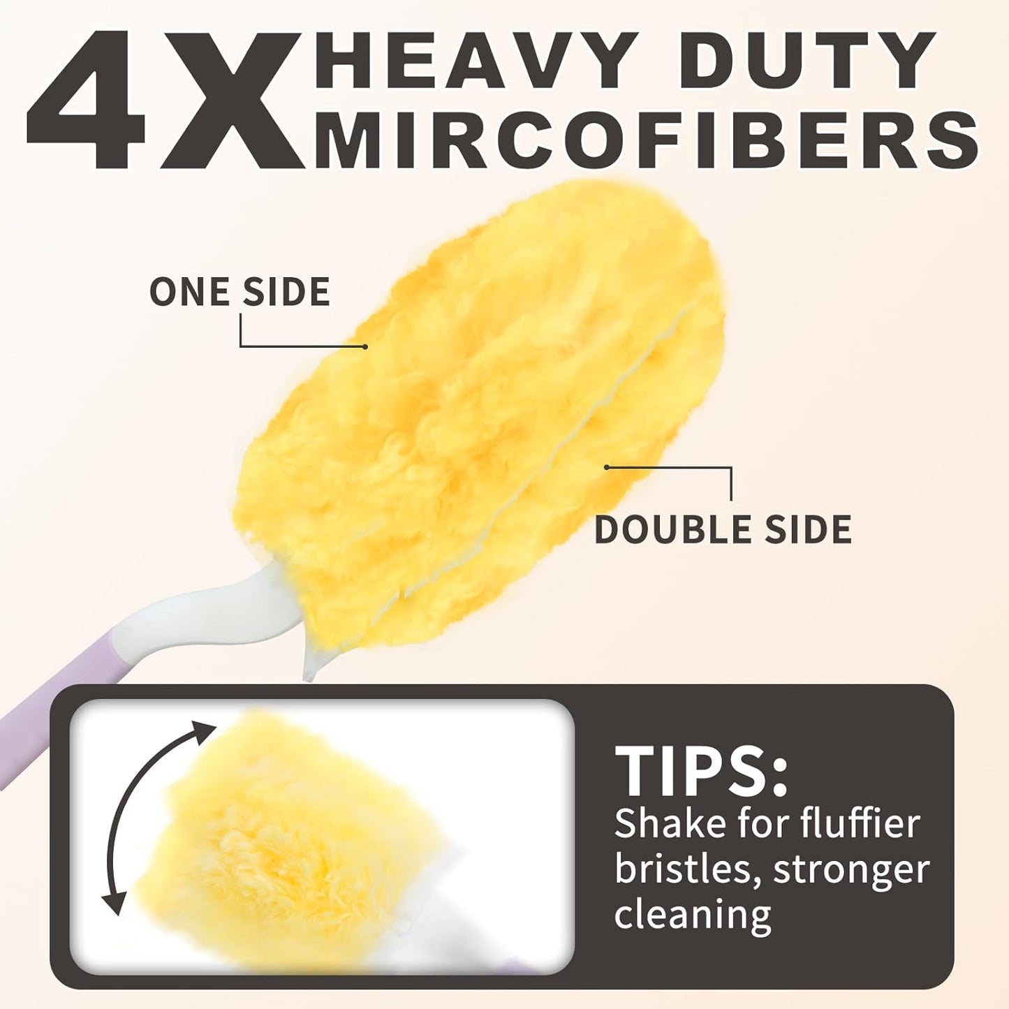 6 ft Long Handle Extendable Duster with 50 Refills for Swiffer Duster, Heavy Duty 360° Microfiber Dusting Kit for High Ceilings, Ceiling Fans, Tall Windows, and Hard-to-Reach Areas