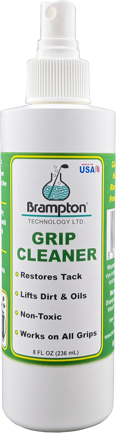 Brampton Golf Grip Cleaner, Works on Balls & Club Head Grooves, Restores Tackiness, Removes Dirt & Oil, Grip Spray for Golf, Tennis, Baseball, Football, & More, No PFAS or Ammonia, 4oz