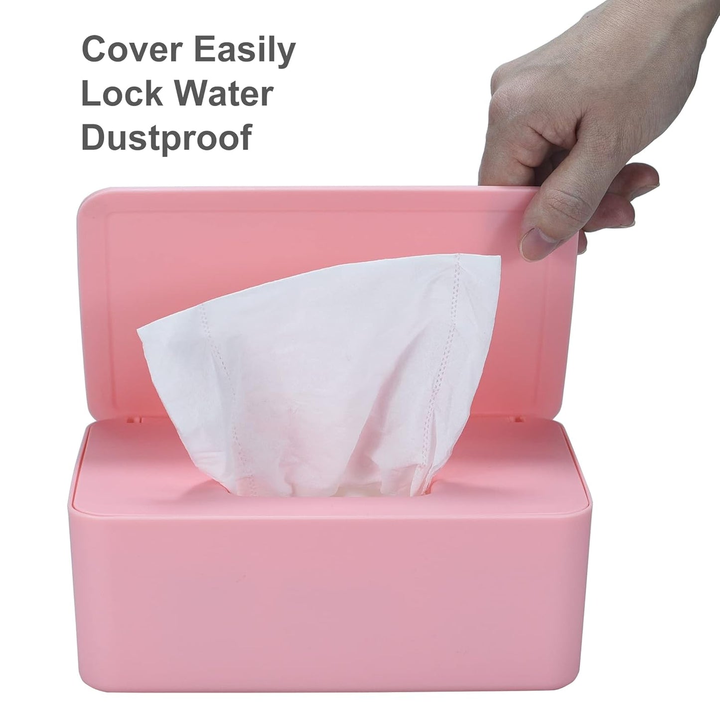 Diaper Wipes Dispenser, Baby Wipes Case, Baby Wipe Holder Keeps Diaper Wipes Fresh, Wipe Container with Non-Slip Feet (Black)
