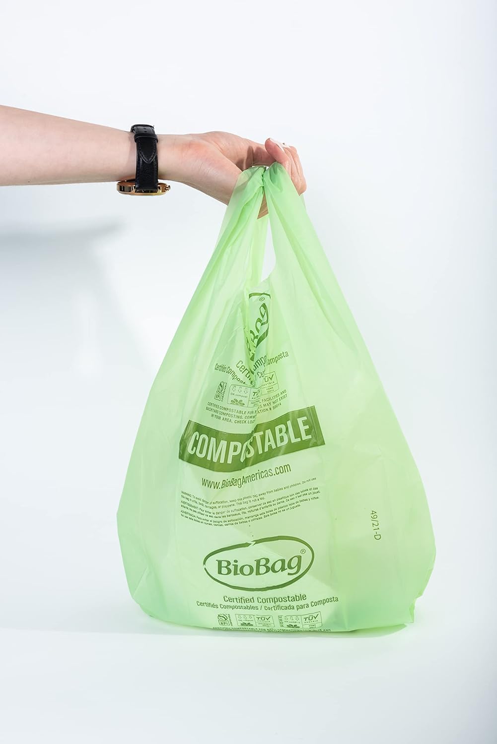 3 Gallon Compostable Food Scrap Bags by BioBag, 100 Count, BPI Certified, Meets ASTM D6400 Standards, Made in USA, Kitchen Trash Bin Liners