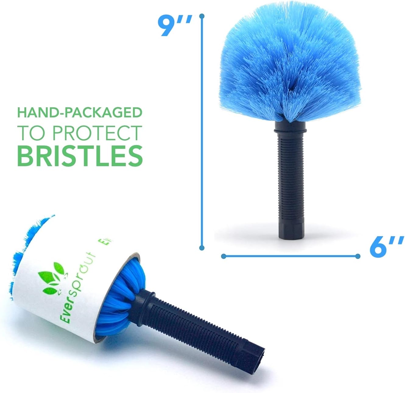 EVERSPROUT Duster 3-Pack | Hand-Packaged Cobweb Duster, Microfiber Feather Duster, Flexible Ceiling Fan Duster | Twists onto Standard 3/4 inch Threaded Poles (Pole Sold Separately)(Soft Bristles)