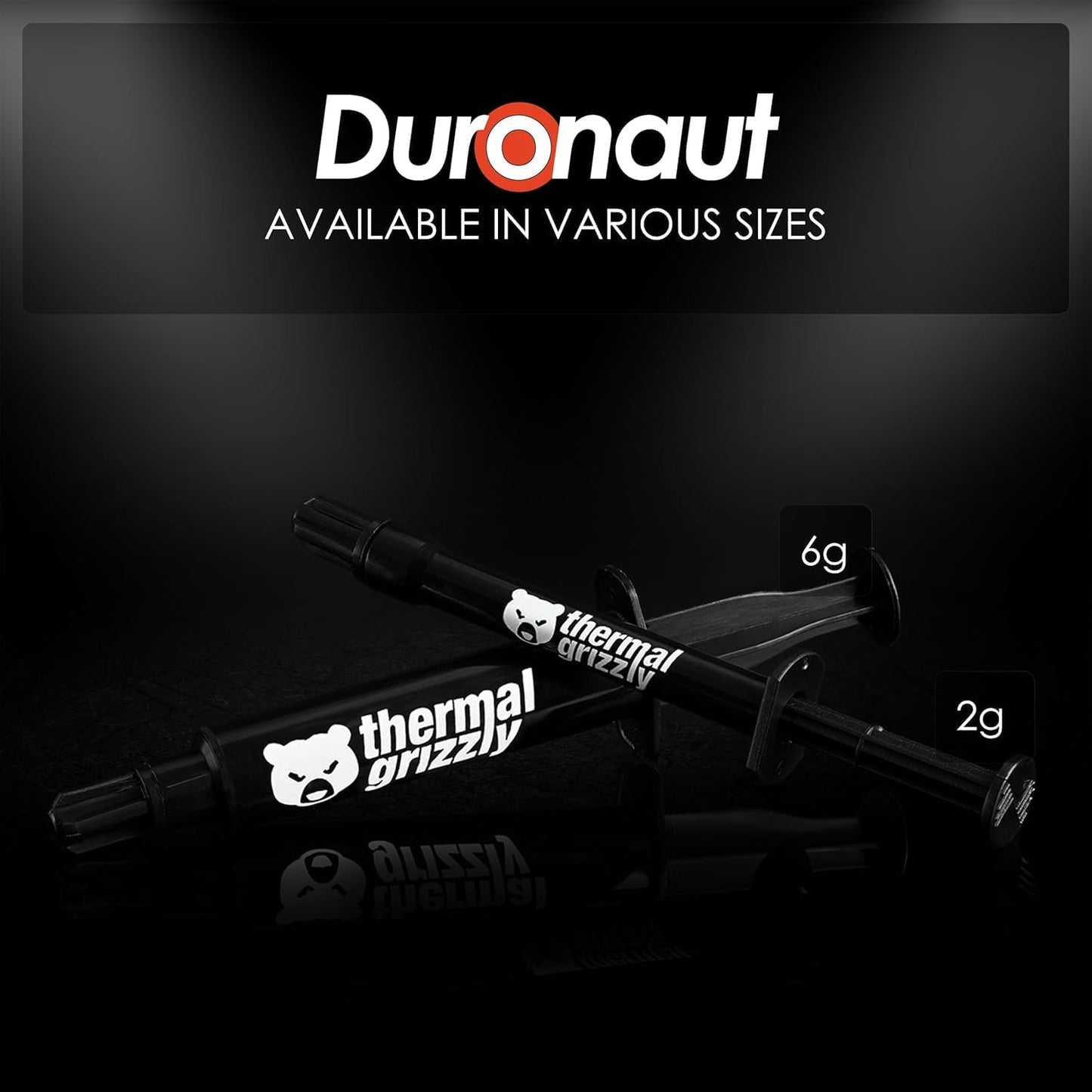Thermal Grizzly - Duronaut - 6 Gram - Enhanced Durability & High Performance Thermal Paste - for Maximum Conductivity While Overclocking CPU/GPU/PS4/PS5/Xbox with 12 Cleaning Wipes 6 Wet & 6 Dry
