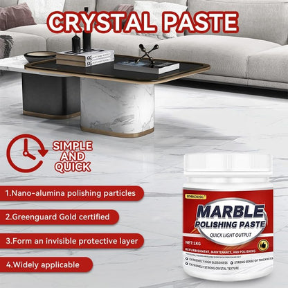 Granite Polishing Paste, Marble Cleaner Countertop, Quartz Polish, Granite Polishing Kit | Marble Cleaner and Polish - Enhances Shine & Maintenance, Safe for Stone Surfaces, 2.2LB (2 - PCS)