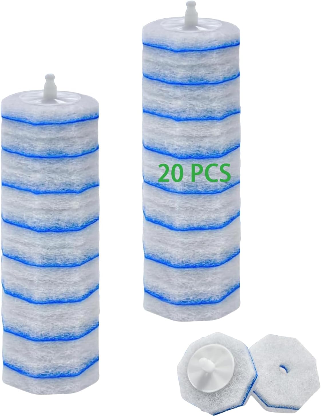 20 Count Toilet Wand Refills Fits Clorox Wand, 3X Cleaning Exclusive Upgrade Formula Disposable Toilet Bowl Wand Refills, No Falling Apart, Fits Most Brand Toilet Brushes Cleaning Systeam