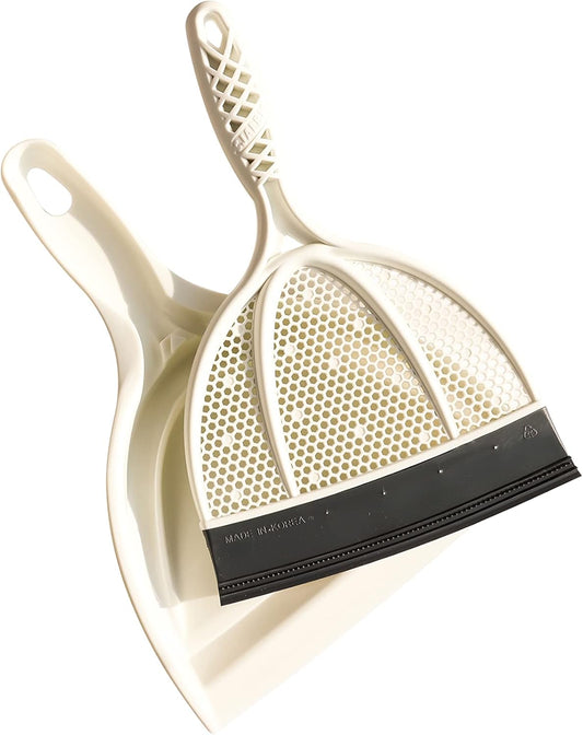 Broombi Silicone Handheld Brush & Dustpan Set - All Smooth Surface Squeegee Sweeper - Ideal for Pet Hair Removal, Wet and Dry Use to Maximize Clean-Up Efficiency