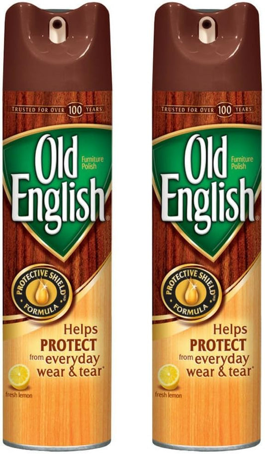 Old English Aerosol Wood Protector & Cleaner, Fresh Lemon (Pack of 2)