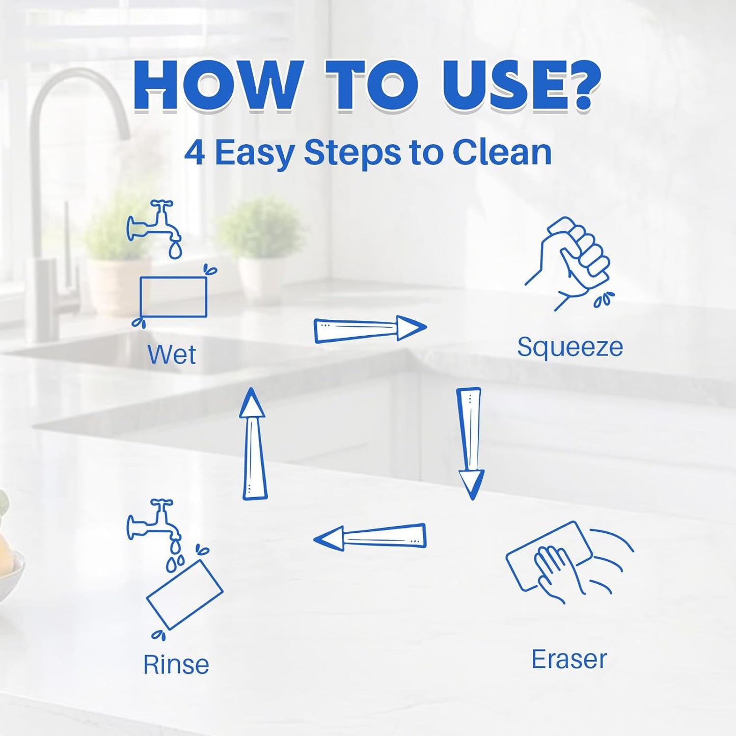 Glass Cooktop Cleaner Sponge, 10 Pack GRS Certified Stove Top Cleaner 2X Density Magic Melamine Sponge Eraser, Extra Durable & Long Lasting, for Kitchen Glass Marble Ceramics Top Daily Cleaning