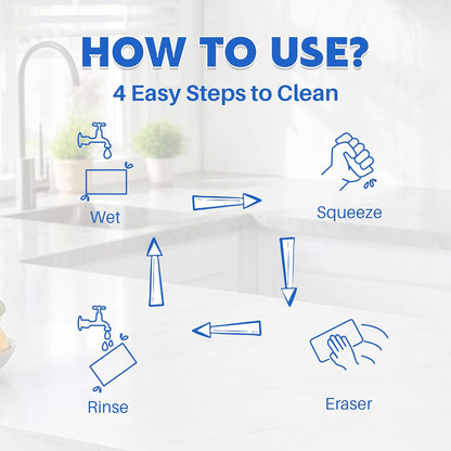 Glass Cooktop Cleaner Sponge, 10 Pack GRS Certified Stove Top Cleaner 2X Density Magic Melamine Sponge Eraser, Extra Durable & Long Lasting, for Kitchen Glass Marble Ceramics Top Daily Cleaning