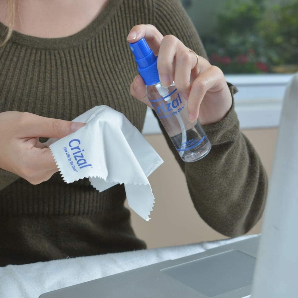 Crizal Eyeglass Lens Cleaning Solution – 4 Pack – Safe for AR-Coated Lenses – Designed & Tested by The AR Coating Experts