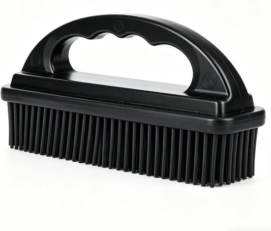 Rubber Pet Hair Removal Brush Lint & Cat Dog Hair Remover Brush Pet Silicone Lint and Debris Remover for Cleaning, Grooming, Home,Black
